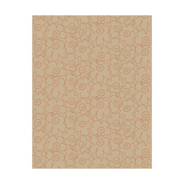 Piirto Unikko tkanina bawełna-len, Linen-l. terakota Marimekko