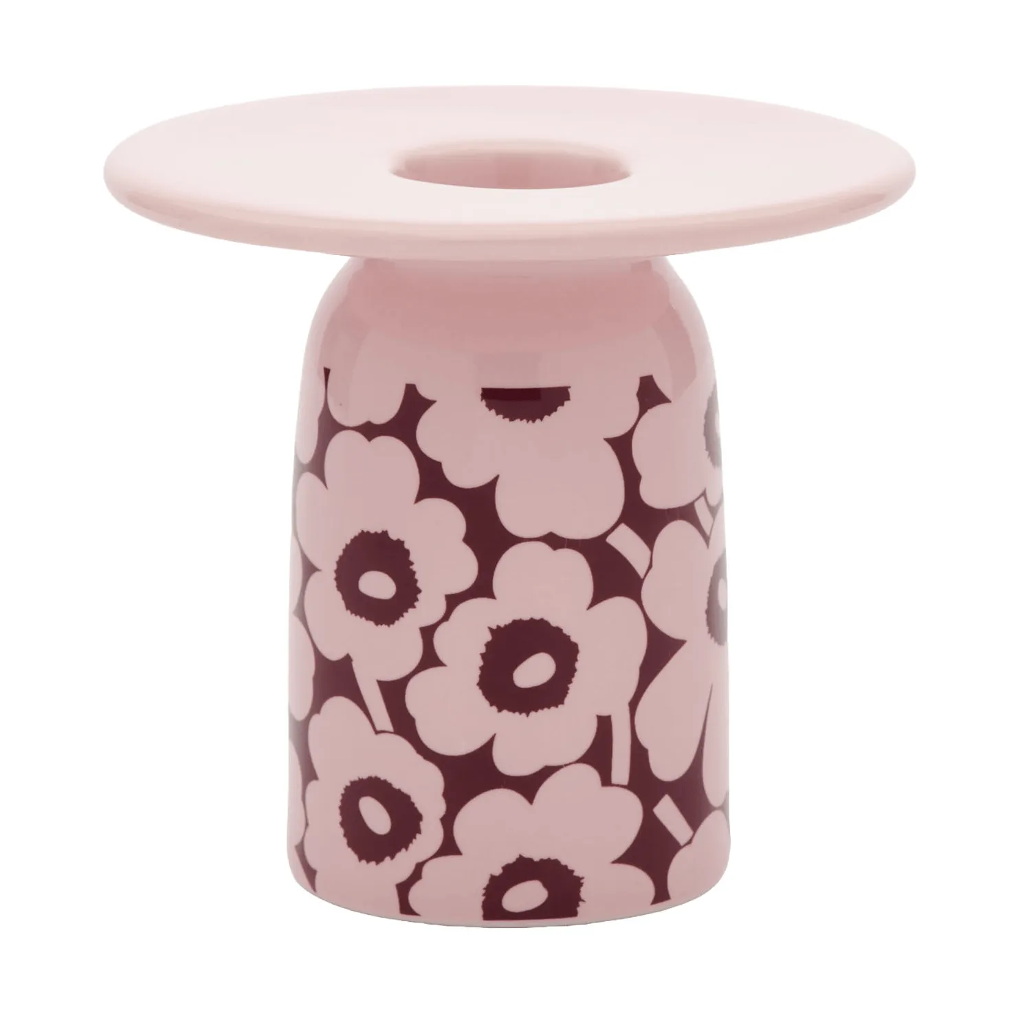 Pikkuinen Unikko świecznik, Różowo-burgundowy Marimekko