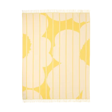 Pled wełniany Vesi Unikko 140x180 cm - Spring yellow-ecru - Marimekko