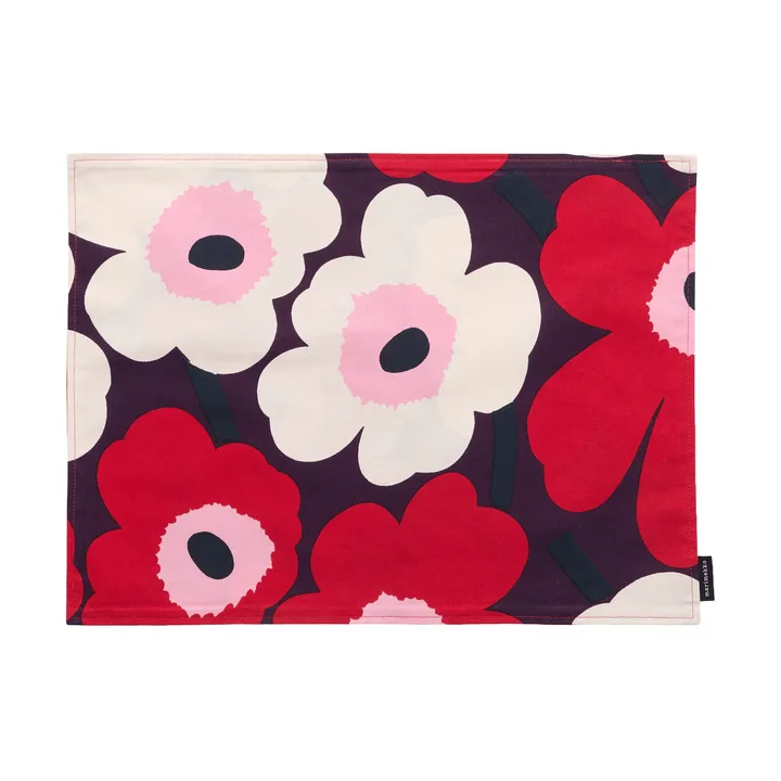 Podkładka na stół z akrylu Pieni Unikko - Plum-cranberry-off white-rose - Marimekko