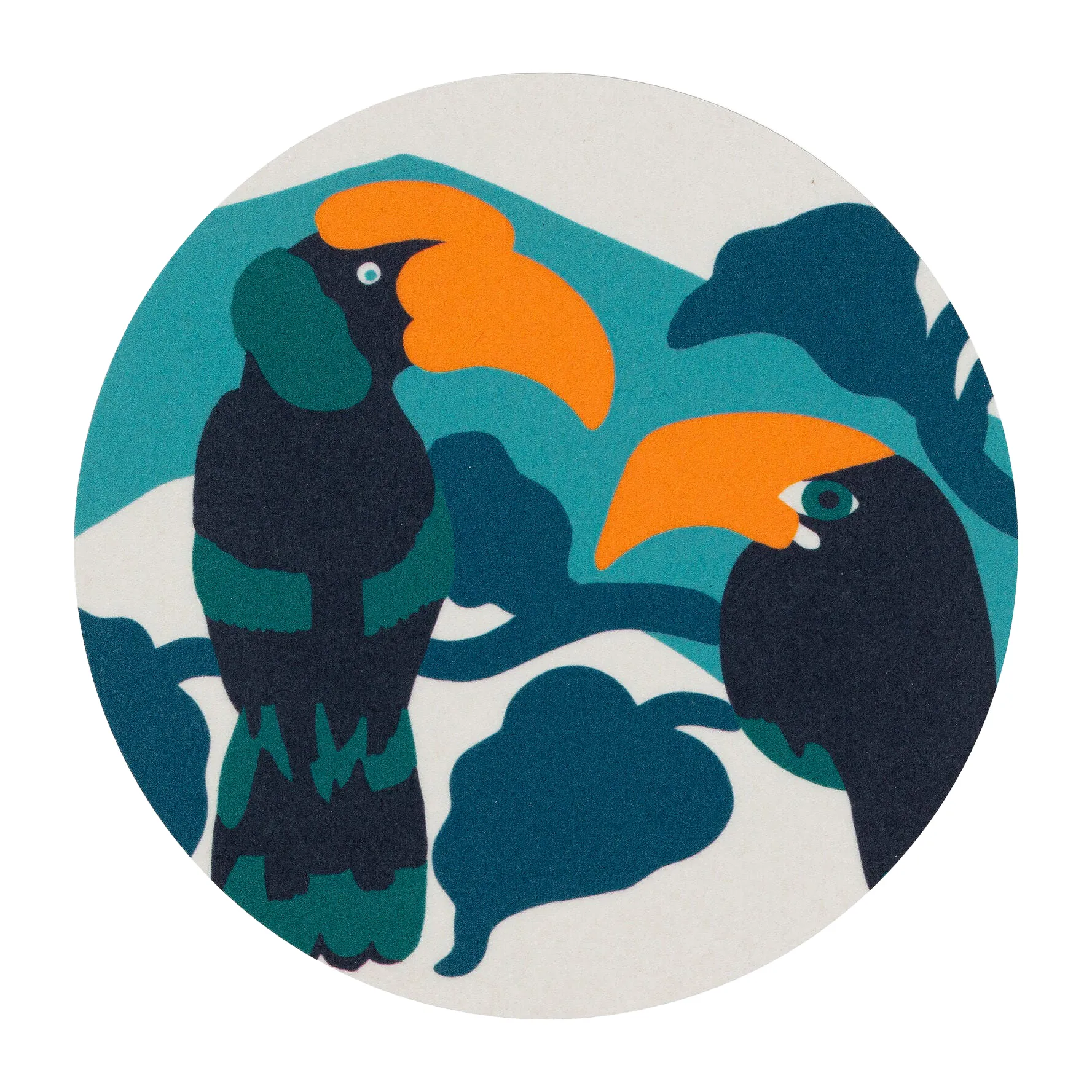 Podstawki Pepe 4-pak, Biało-turkusowo-pomarańczowy Marimekko