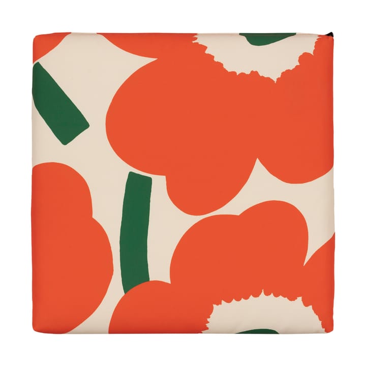 Poduszka na krzesło, Unikko 40x40 cm - Cotton-orange-green - Marimekko