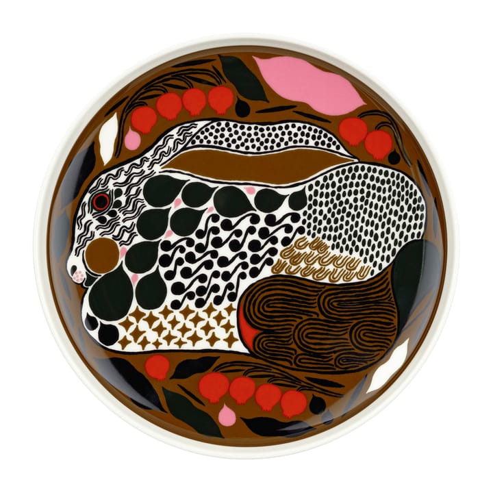 Półmisek Rusakko Ø20 cm - biały-brązowy-zielony-czerwony - Marimekko
