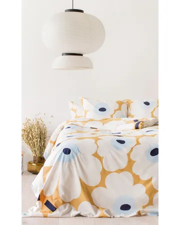 Poszewka na kołdrę Unikko 150x210 cm - beż-offwhite-niebieski - Marimekko