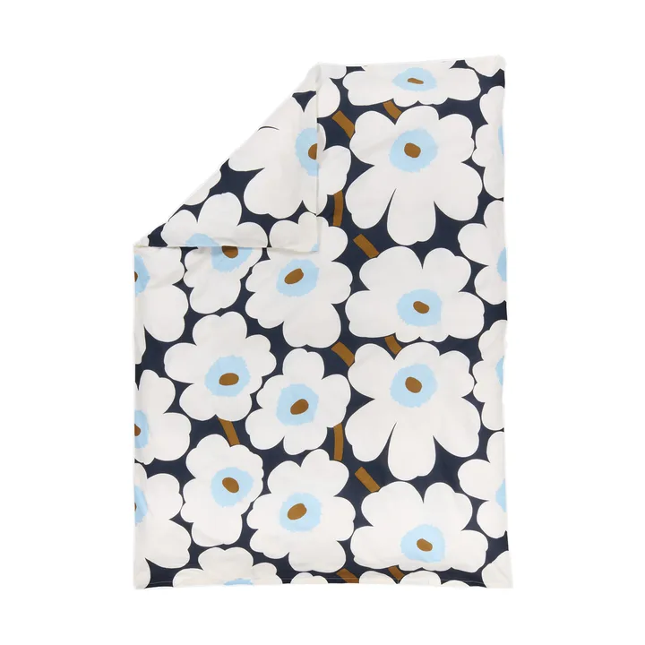 Poszewka na kołdrę Unikko 150x210 cm - Blueberry-off white-cold blue - Marimekko