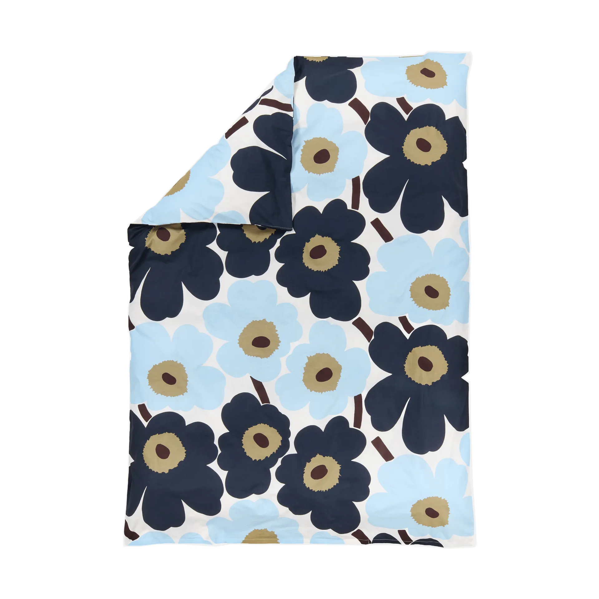 Poszewka na kołdrę Unikko 150x210 cm, Off white-blueberry-cold blue Marimekko