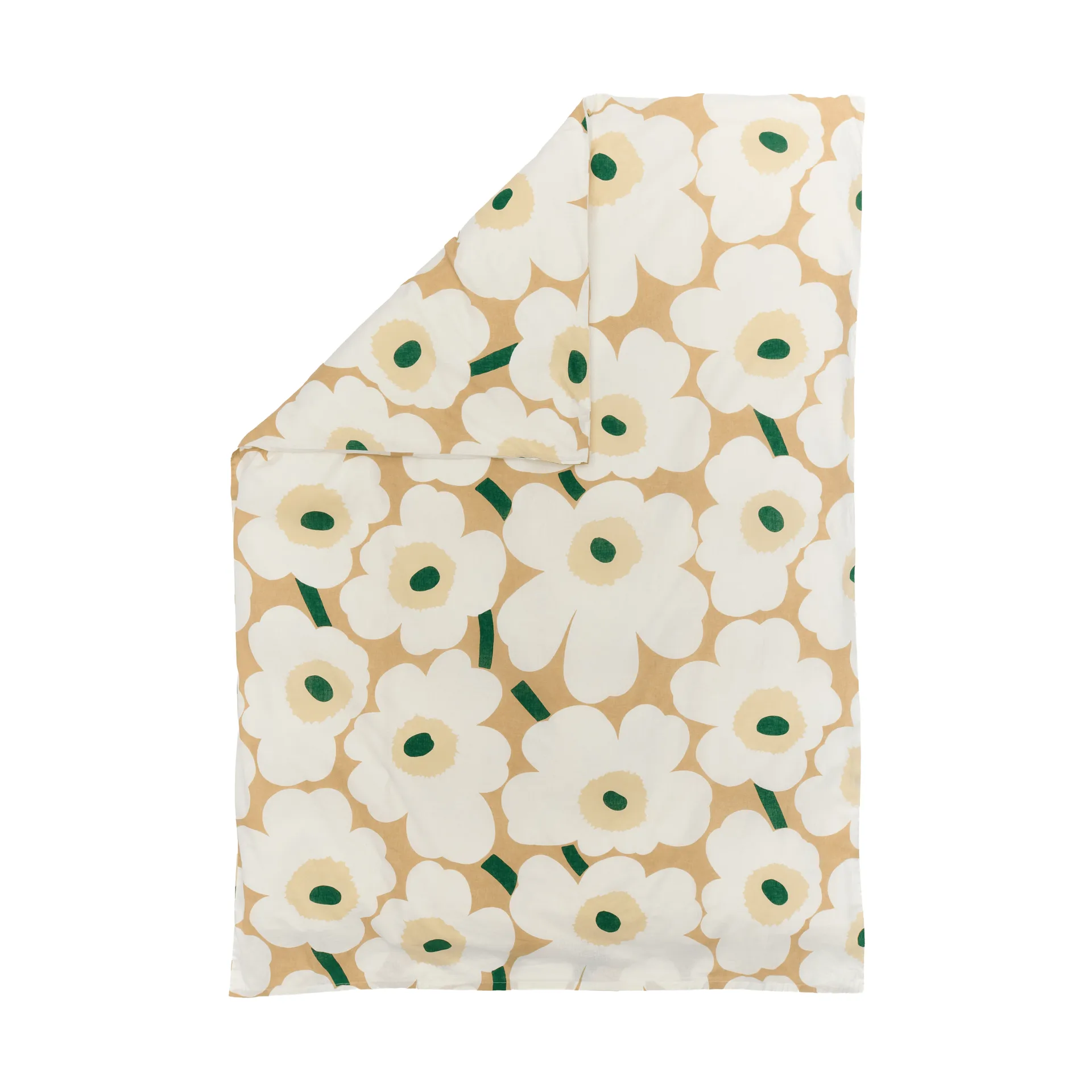 Poszewka na kołdrę Unikko 150x210 cm, Sand-off white-hay-emerald Marimekko