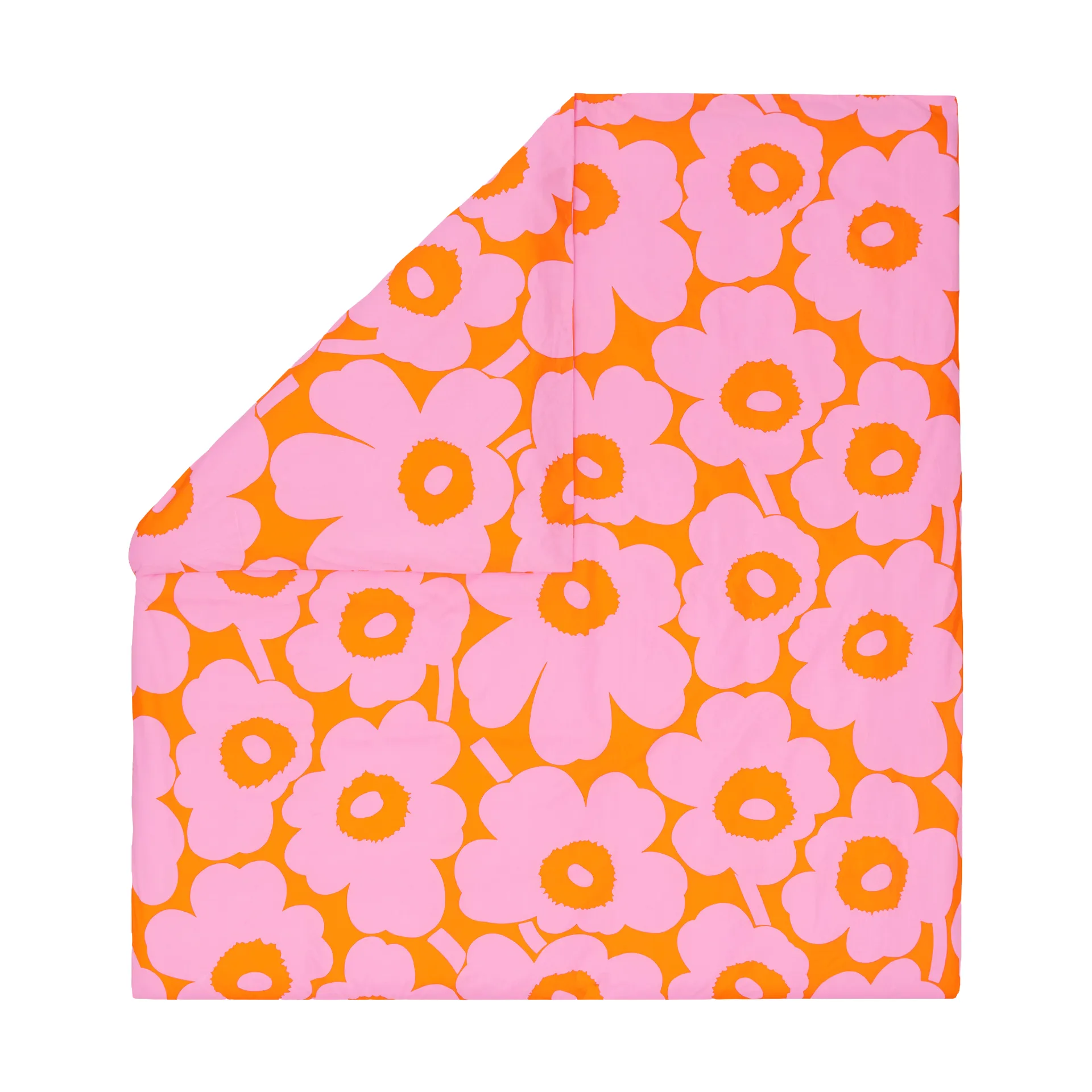 Poszewka na kołdrę Unikko 220x240 cm, Orange-pink Marimekko