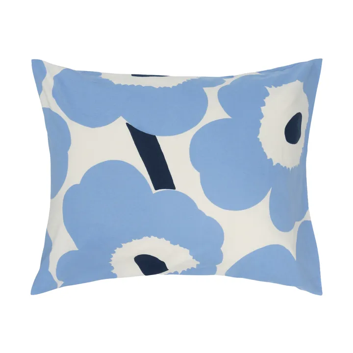 Poszewka na poduszkę jersey Unikko - Off white, light blue, navy, 50x60 cm - Marimekko