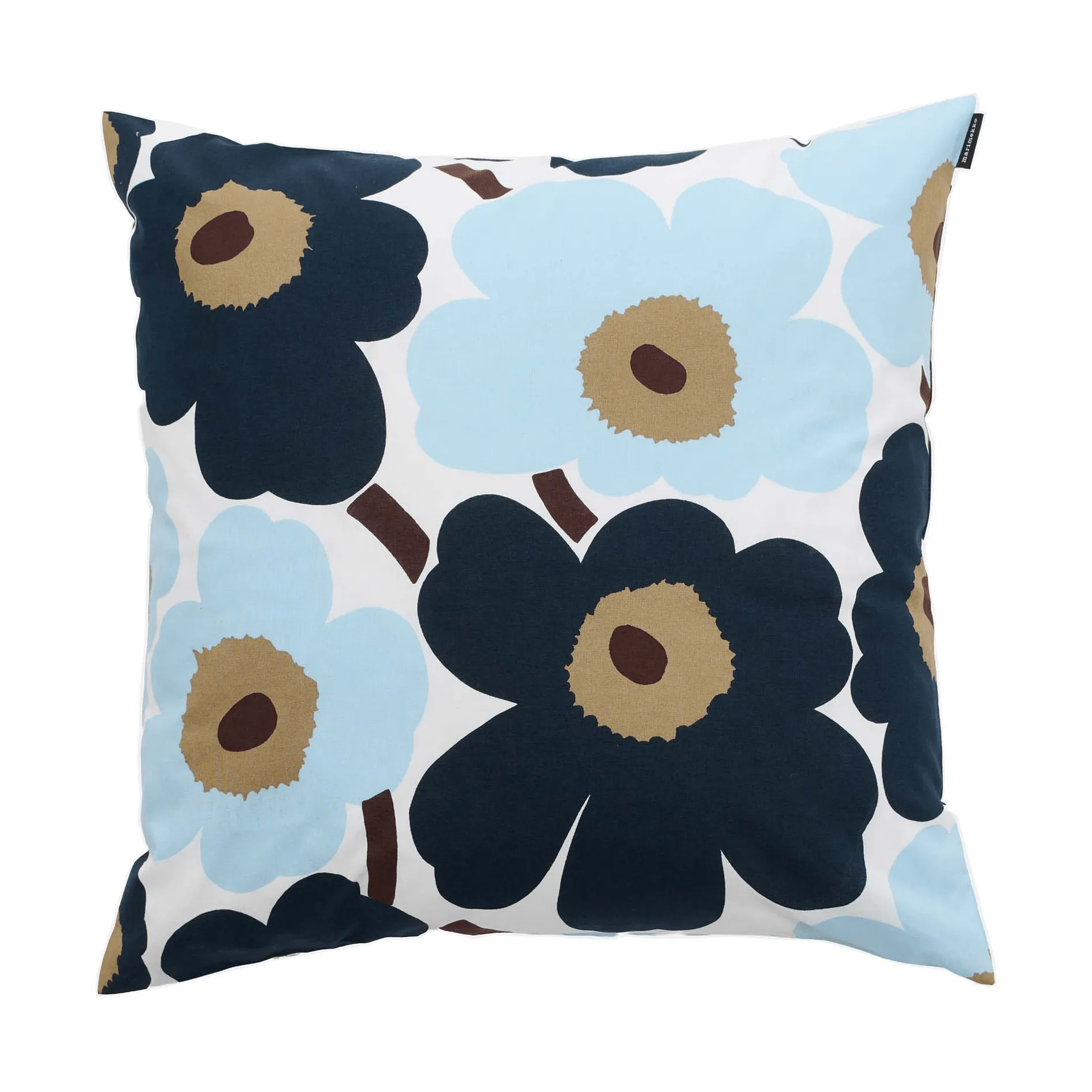 Poszewka na poduszkę Pieni Unikko 50x50cm, White-blueberry-cold blue-dark brown Marimekko