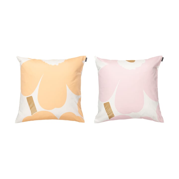 Poszewka na poduszkę Unikko 50x50 cm 2-szt - White-Light pink-apricot - Marimekko