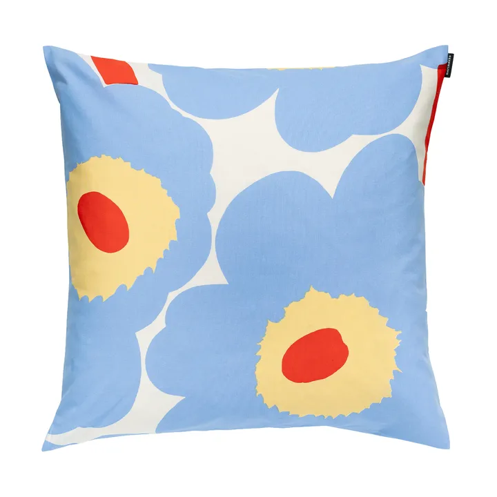 Poszewka na poduszkę Unikko 50x50 cm - White-light blue-orange red-melon - Marimekko