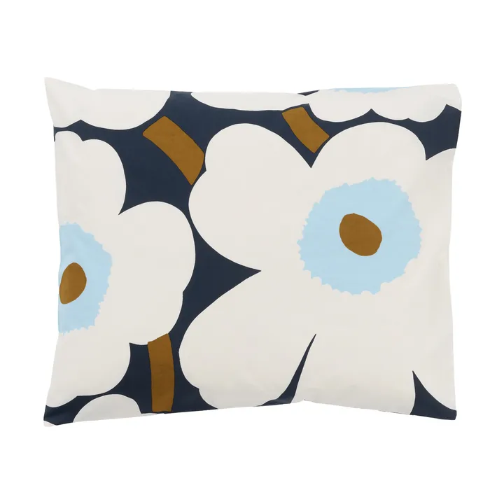Poszewka na poduszkę Unikko 50x60 cm - Blueberry-off white-cold blue - Marimekko