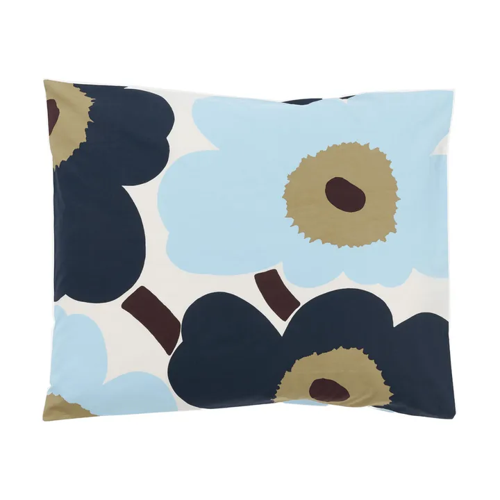 Poszewka na poduszkę Unikko 50x60 cm - Off white-blueberry-cold blue - Marimekko