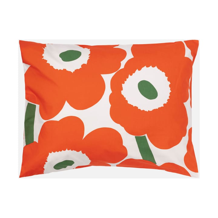 Poszewka na poduszkę Unikko 50x60 cm - Off white-orange-green - Marimekko