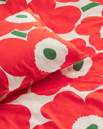 Poszewka na poduszkę Unikko 50x60 cm - Off white-orange-green - Marimekko