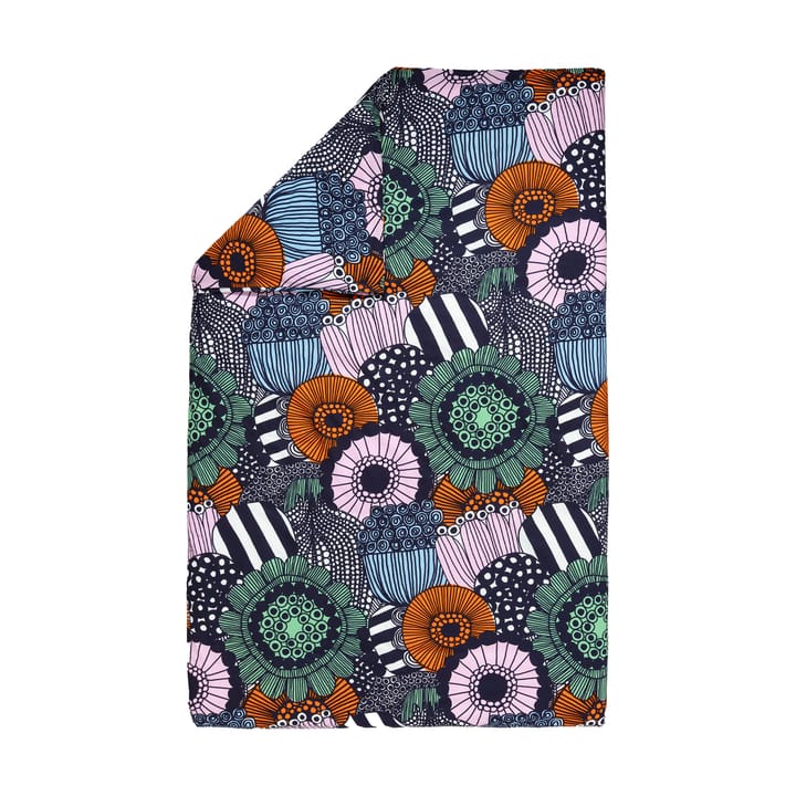 Poszwa na kołdrę Siirtolapuutarha 240x220 cm - White-dark blue-orange - Marimekko