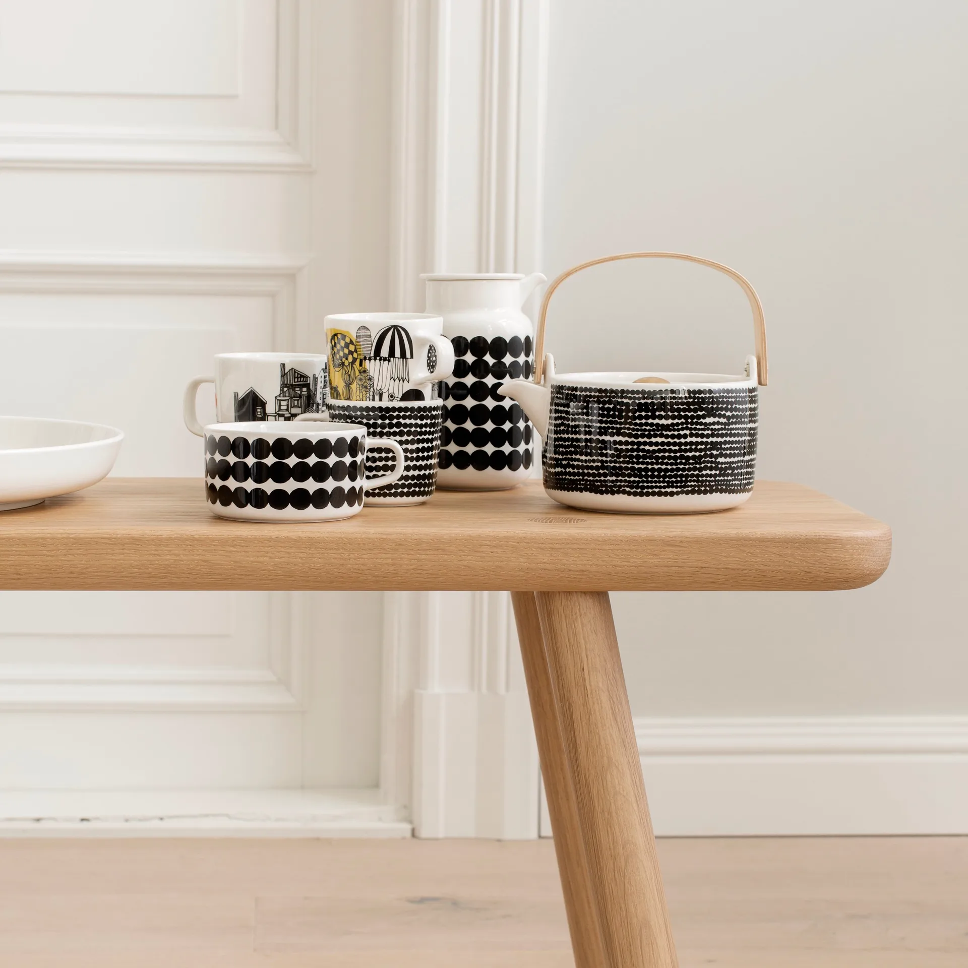 Räsymatto filiżanka do kawy 200 ml, Czarno-biała Marimekko