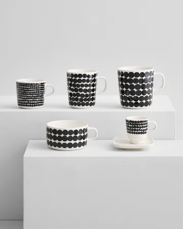 Räsymatto filiżanka do kawy 200 ml - Czarno-biała - Marimekko