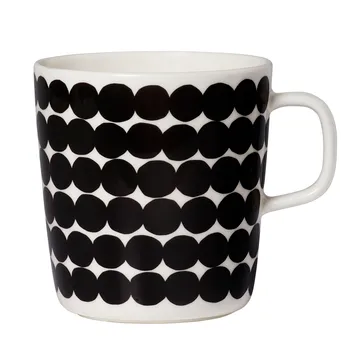 Räsymatto kubek 400 ml - czarno-biały - Marimekko