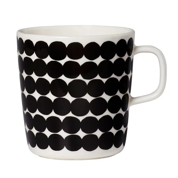 Räsymatto kubek 400 ml - czarno-biały - Marimekko