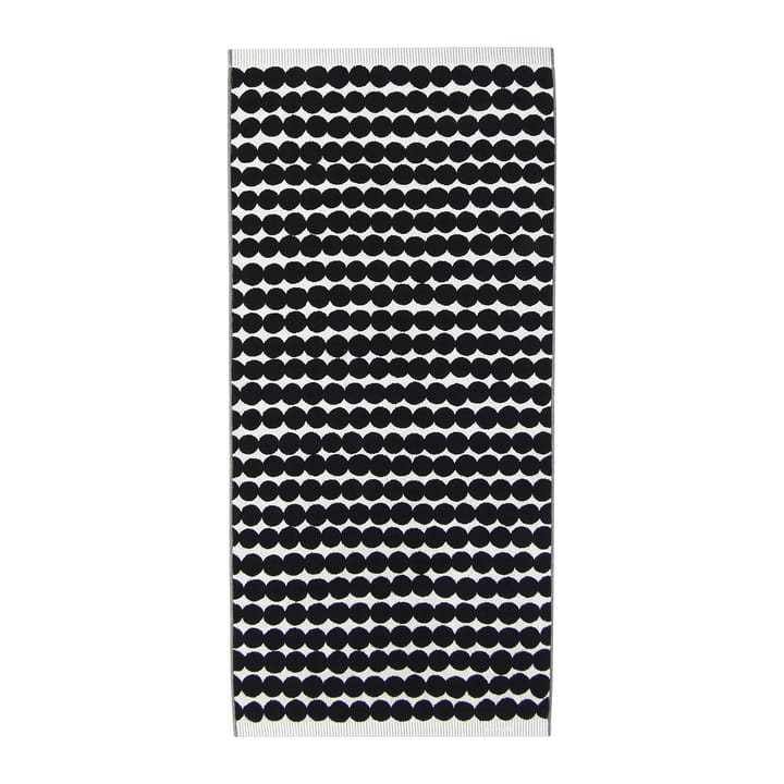 Räsymatto ręcznik czarny - ręcznik kąpielowy 70x150 cm - Marimekko