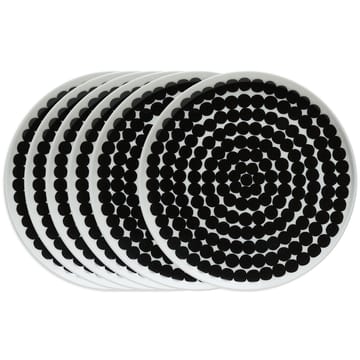 Räsymatto talerz 20 cm, 6-pak czarno-biały - undefined - Marimekko