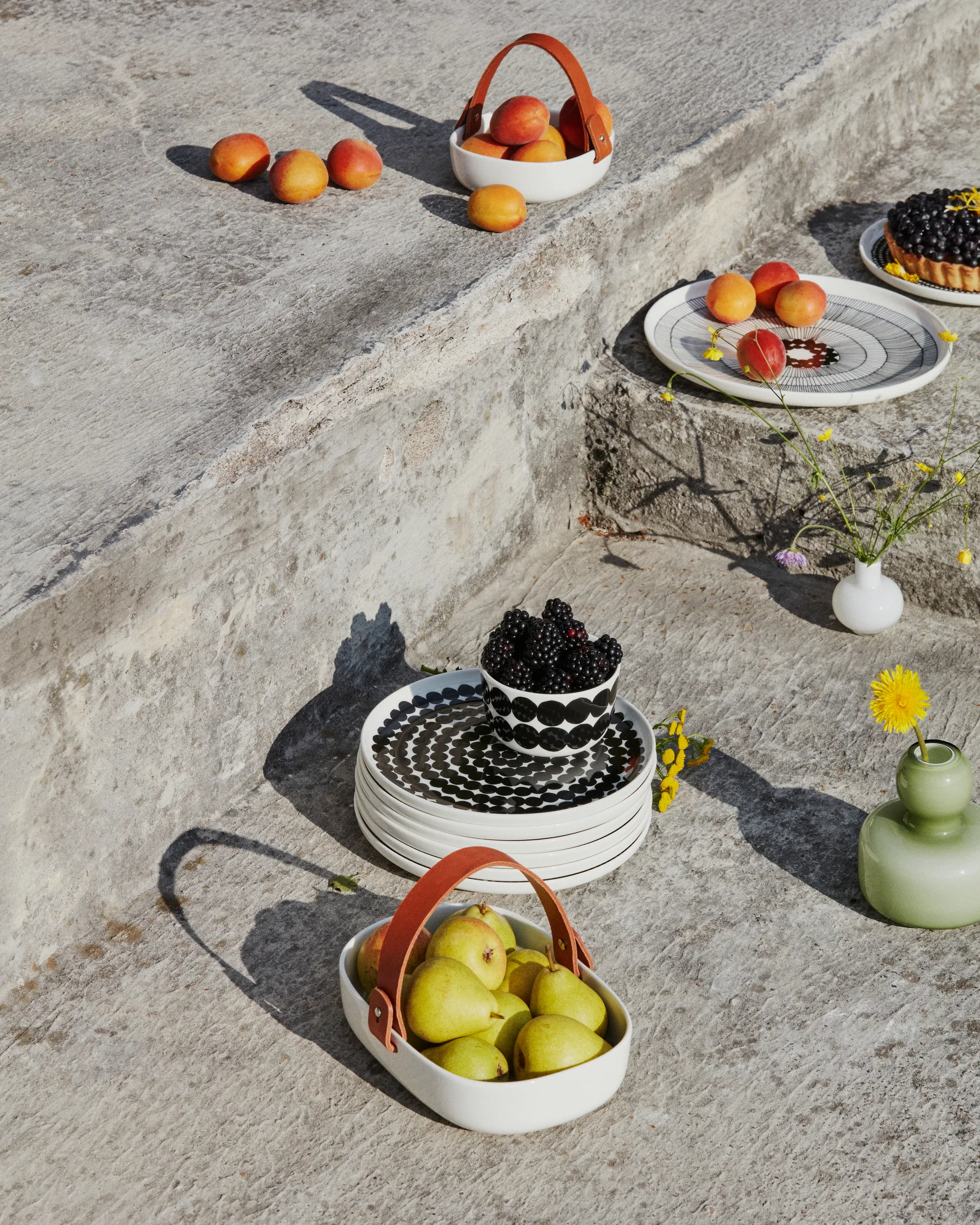 Räsymatto talerz 20 cm, 6-pak czarno-biały Marimekko