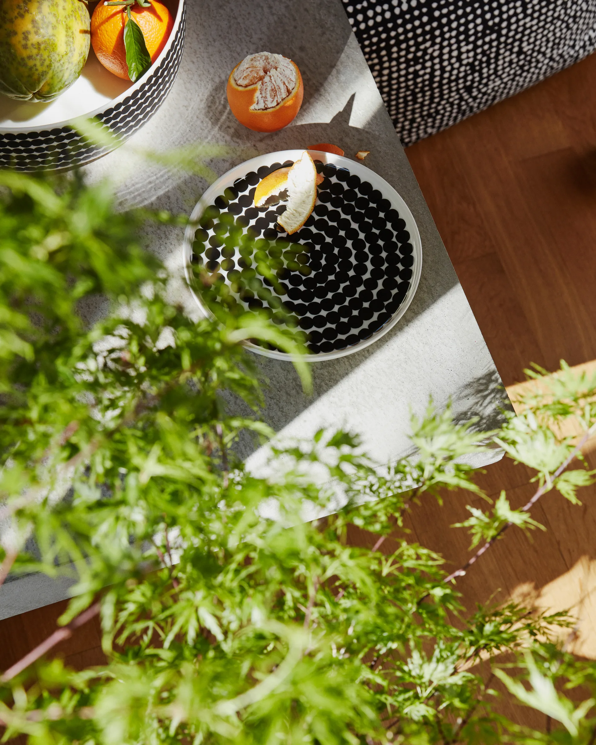 Räsymatto talerz 20 cm, 6-pak czarno-biały Marimekko