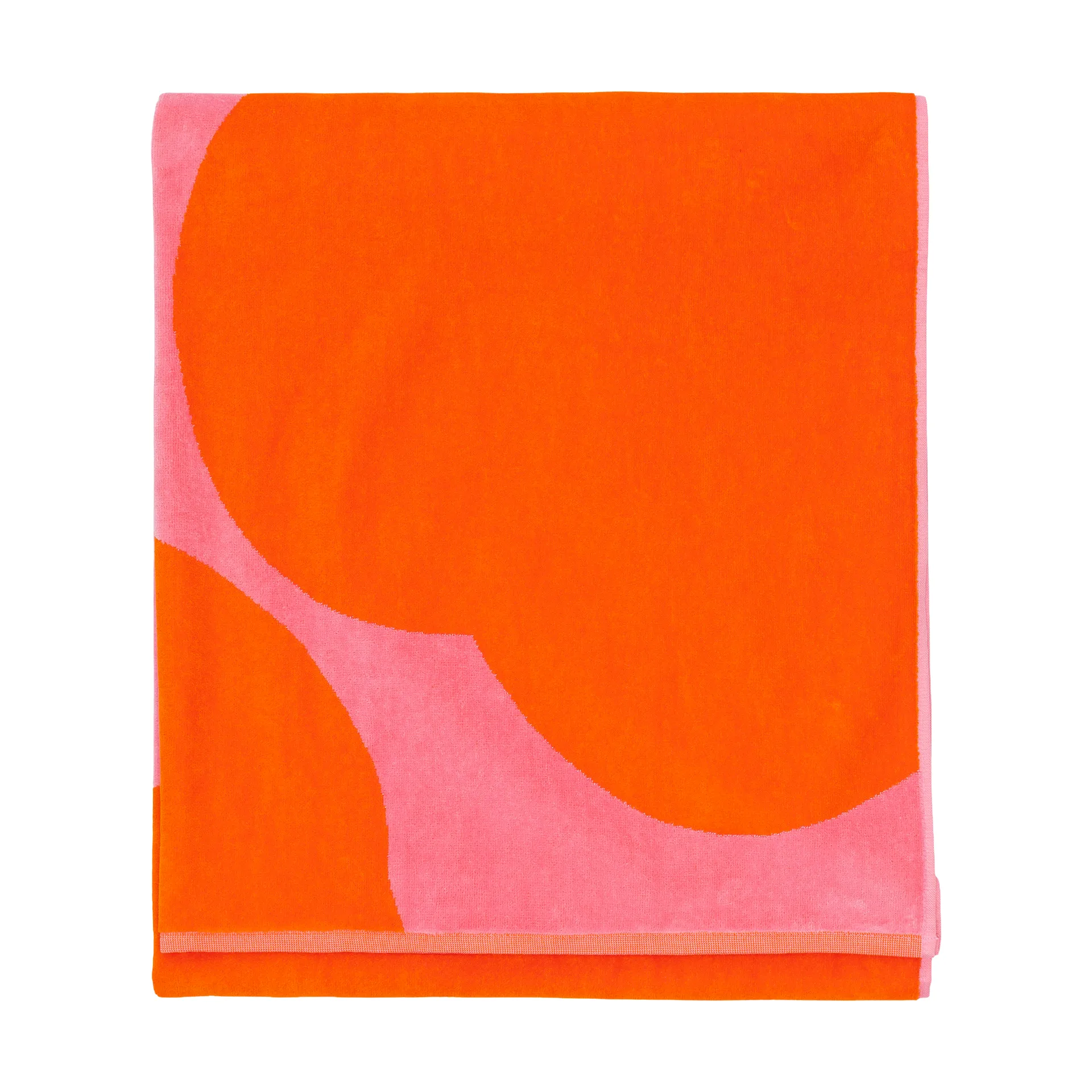 Ręcznik kąpielowy Iso Unikko, Pink-orange red, 100x180 cm Marimekko