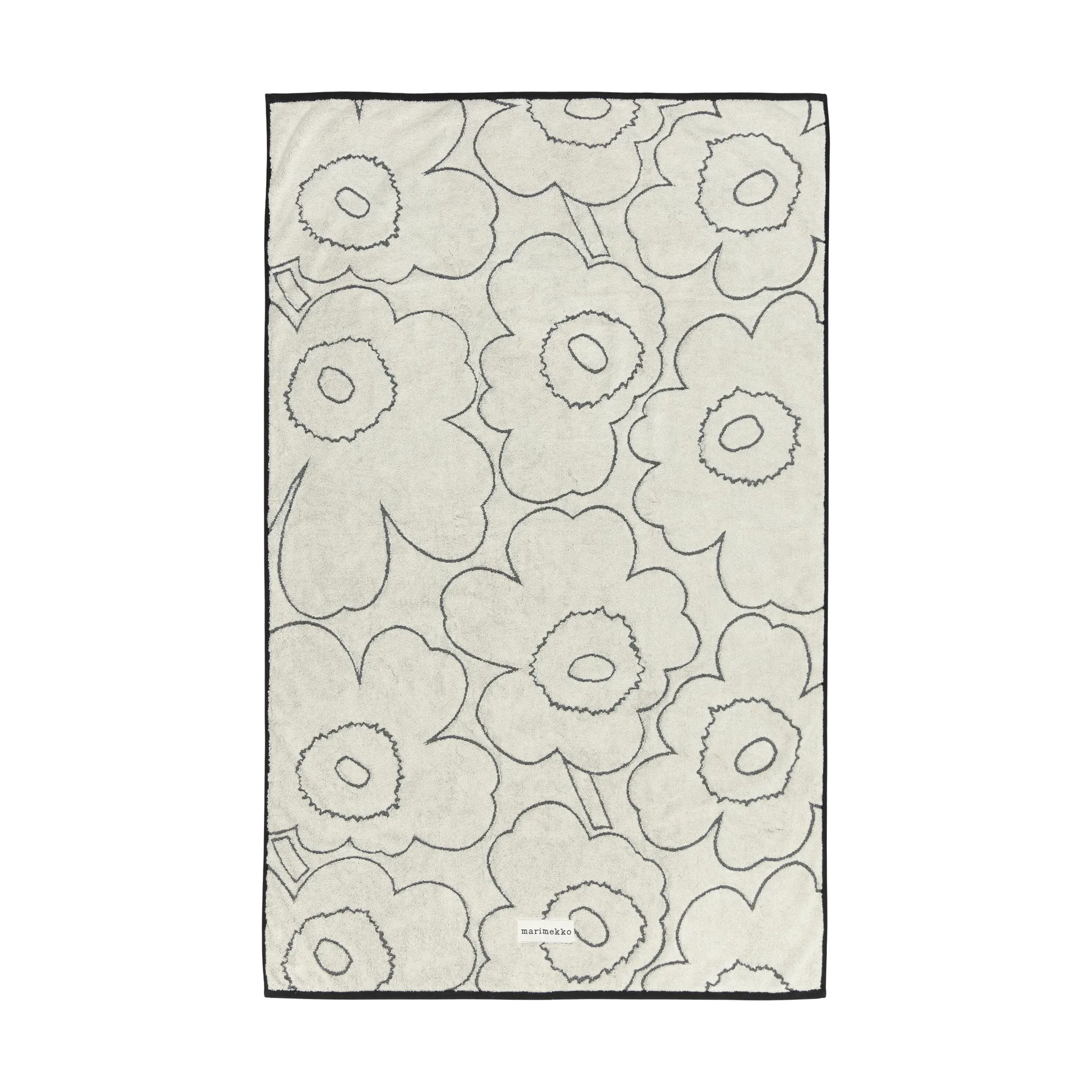 Ręcznik kąpielowy Piirto Unikko 100x160 cm, Ivory-black Marimekko