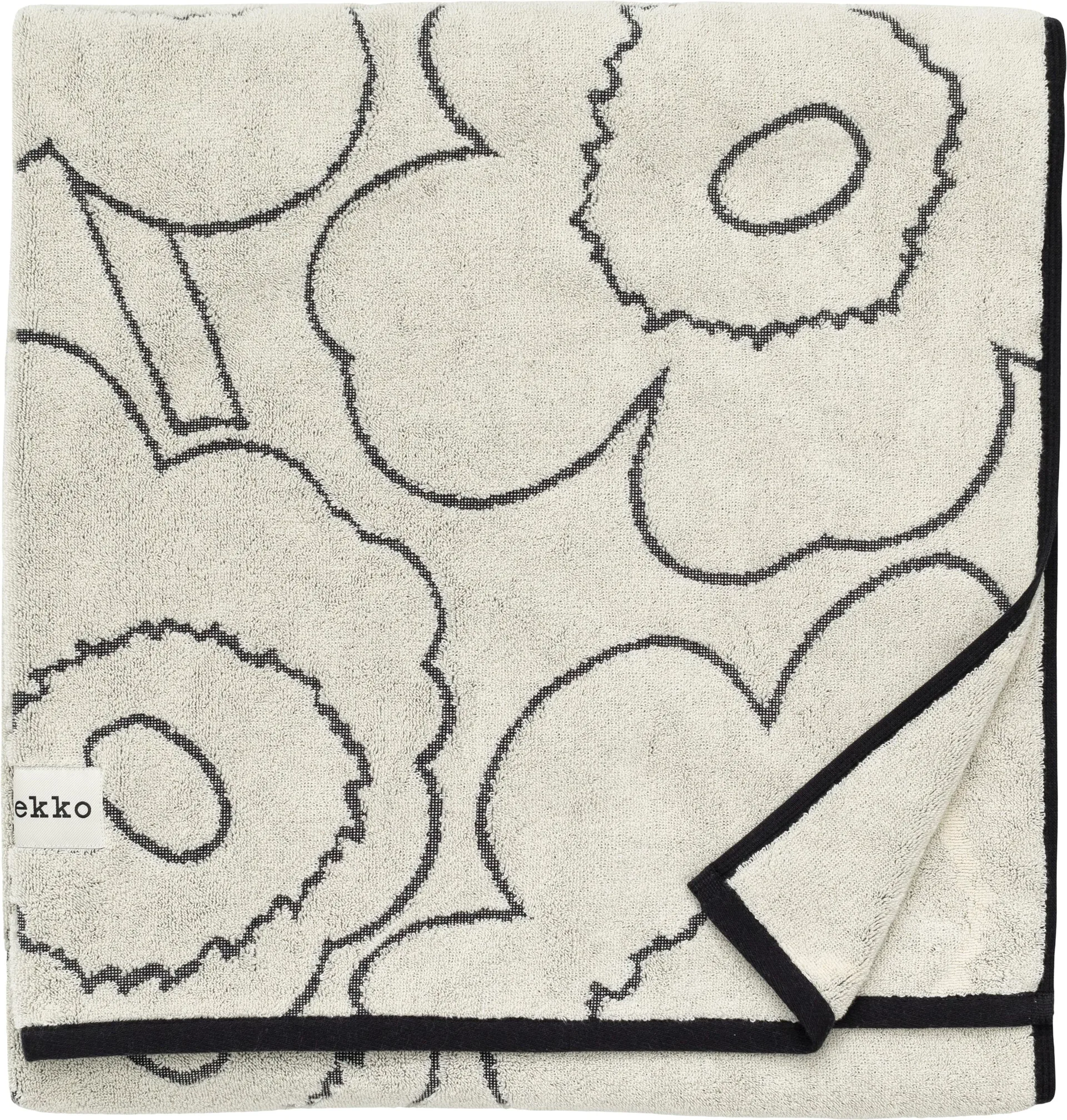 Ręcznik kąpielowy Piirto Unikko 100x160 cm, Ivory-black Marimekko