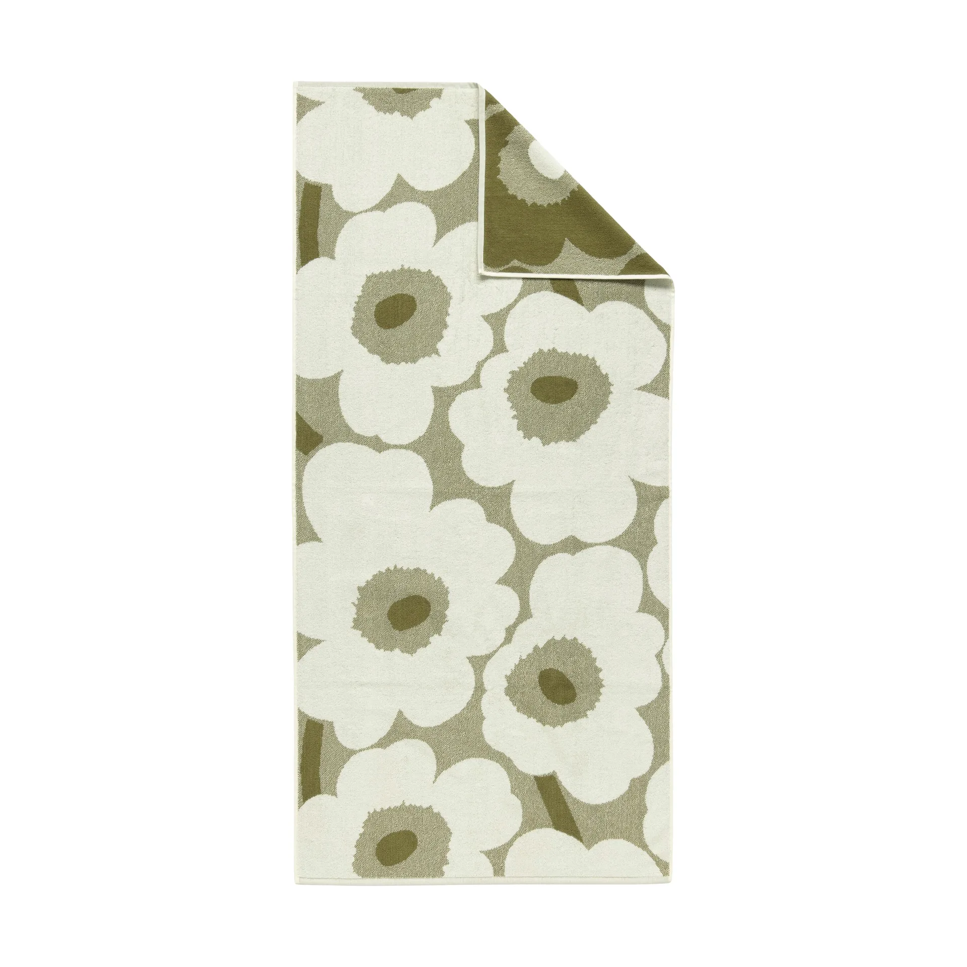 Ręcznik kąpielowy Unikko 70x150 cm, Green umber-cream Marimekko