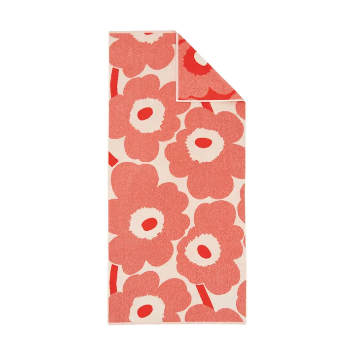 Ręcznik kąpielowy Unikko 70x150 cm - Off white-orange red - Marimekko