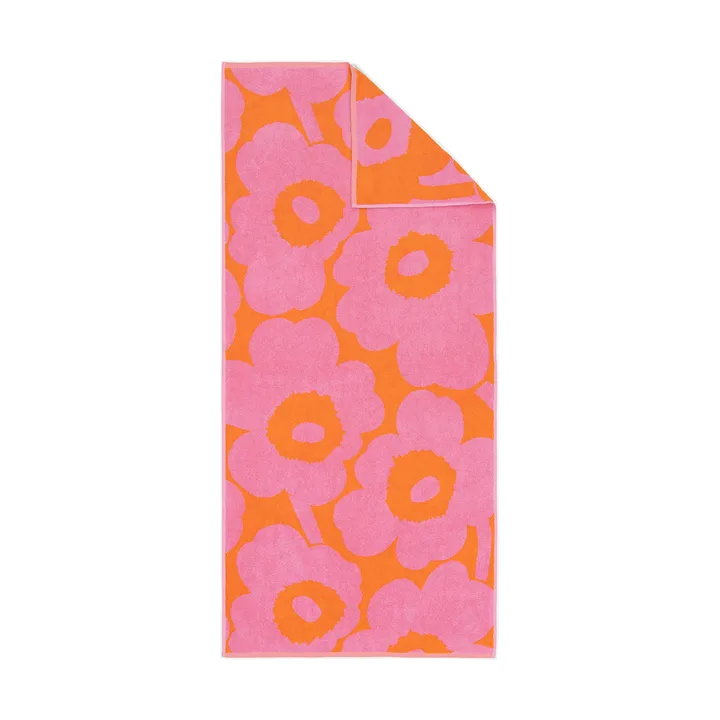 Ręcznik kąpielowy Unikko 70x150 cm - Orange-pink - Marimekko