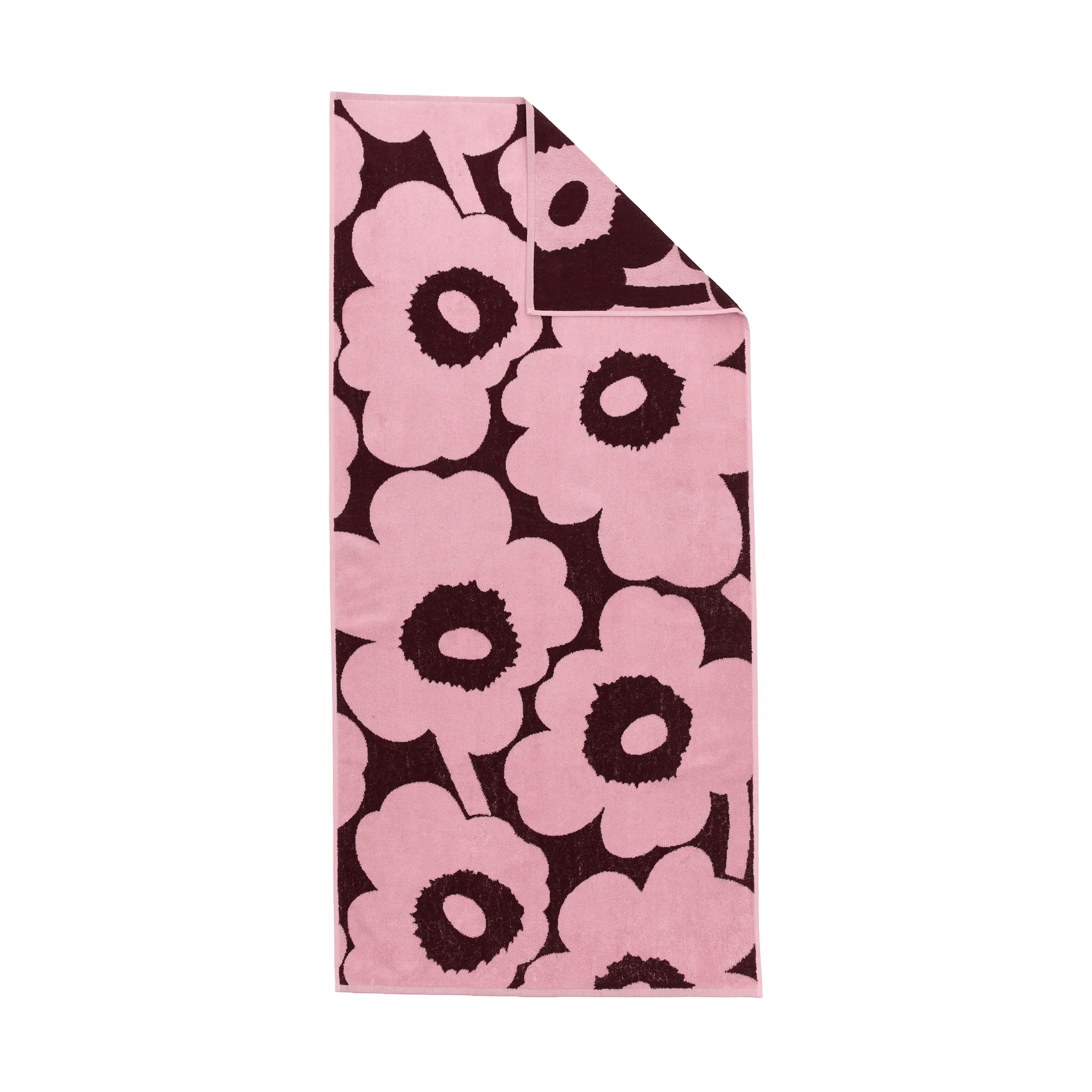 Ręcznik kąpielowy Unikko 70x150 cm, Śliwkowo-różowy Marimekko