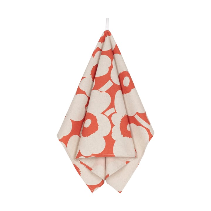 Ręcznik kuchenny Pieni Unikko, bawełna-len 43x70 cm - Orange-linen - Marimekko