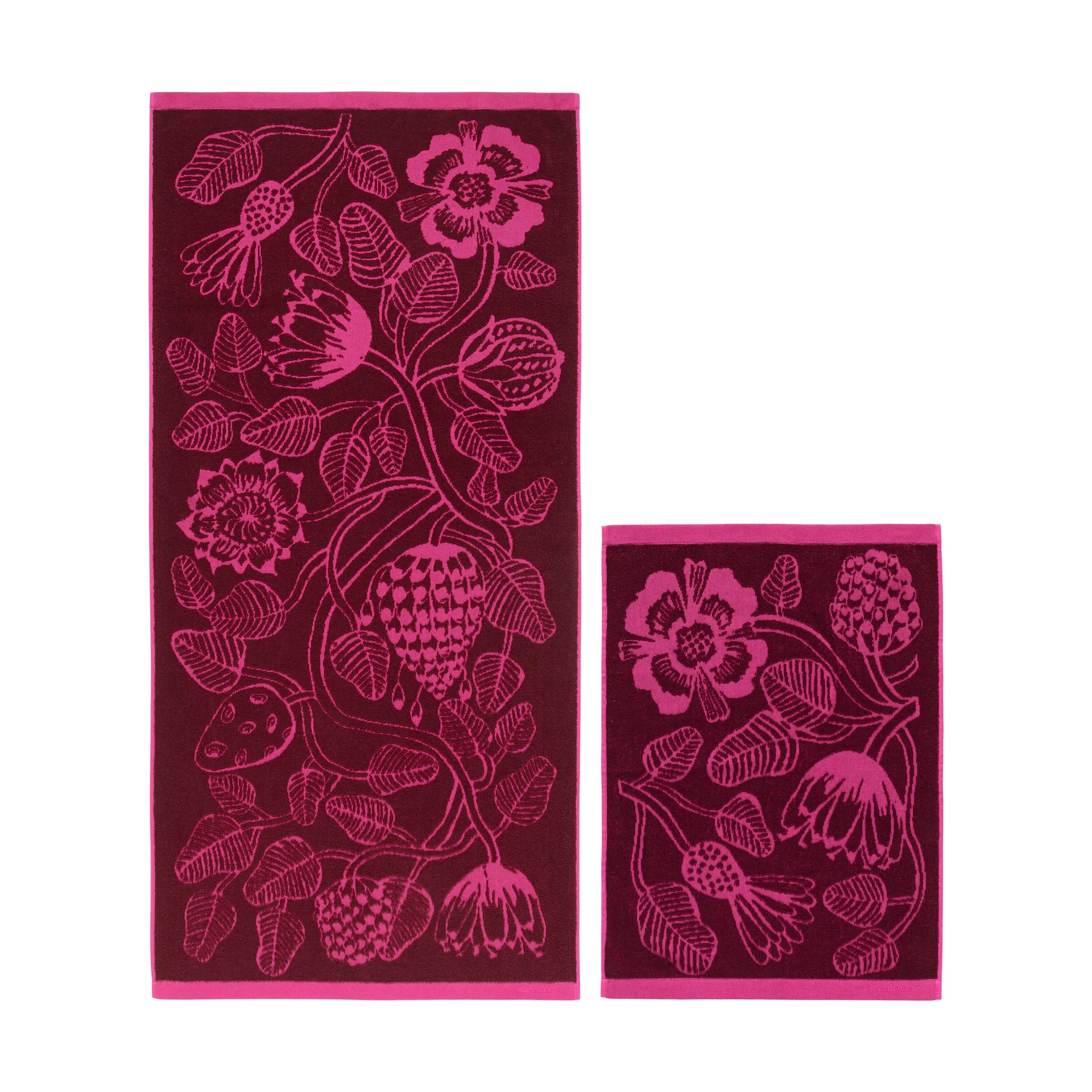 Ręcznik Tiara 2 części, Burgundy-pink Marimekko