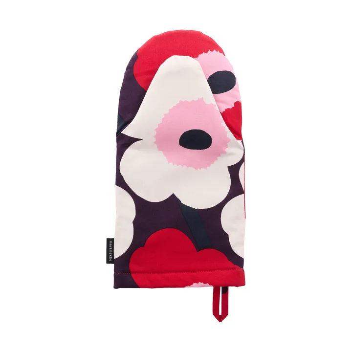 Rękawica kuchenna Pieni Unikko - Plum-cranberry-off white-rose - Marimekko
