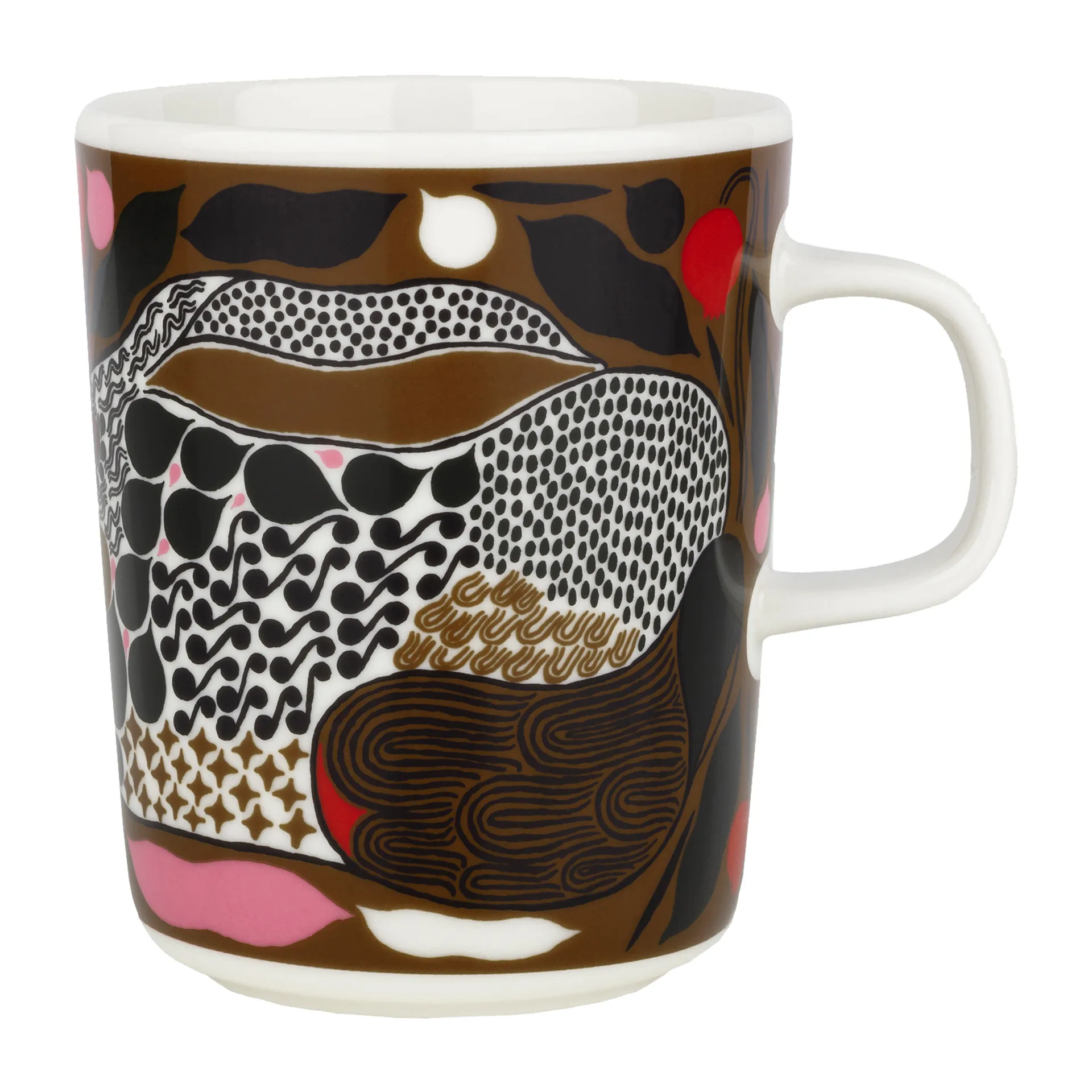 Rusakko kubek 250 ml, biały-brązowy-zielony-czerwony Marimekko