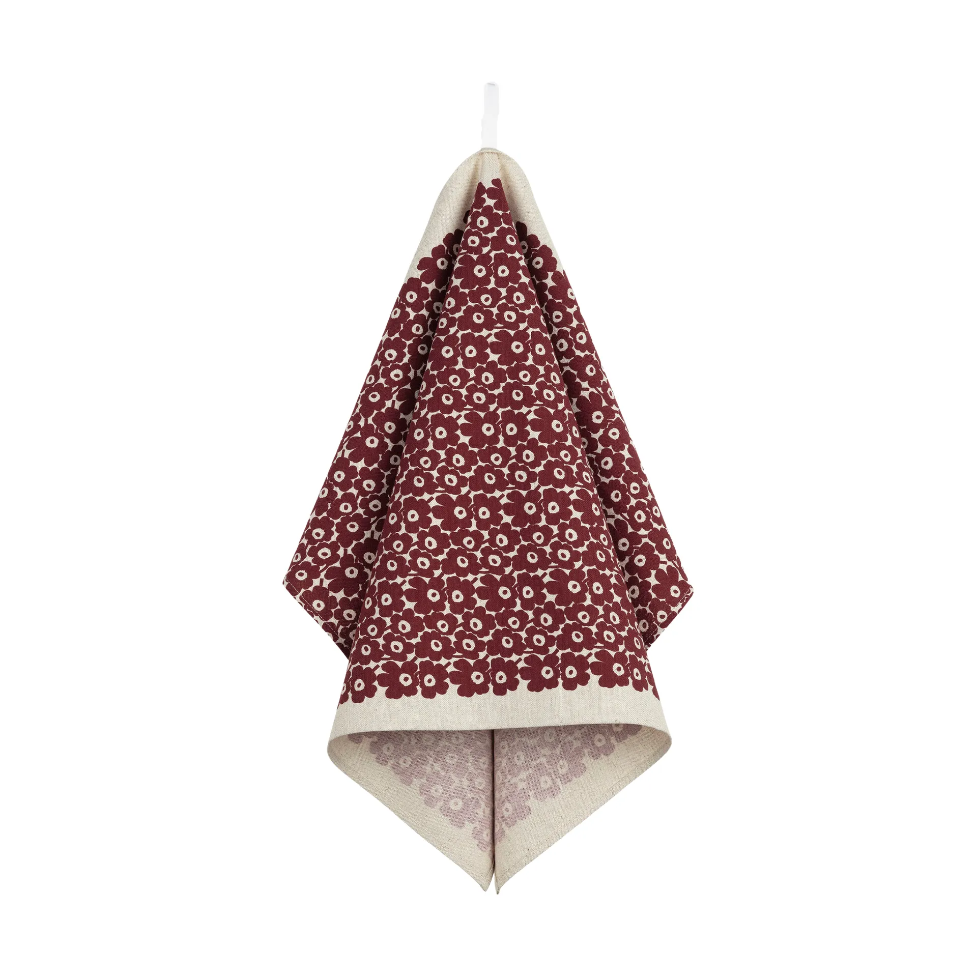 Ściereczka kuchenna Pikkuinen Unikko 47x70 cm, Linen-burgundy Marimekko