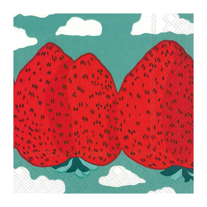Serwetki Mansikkavuoret 33x33 cm 20 szt., Czerwony Marimekko