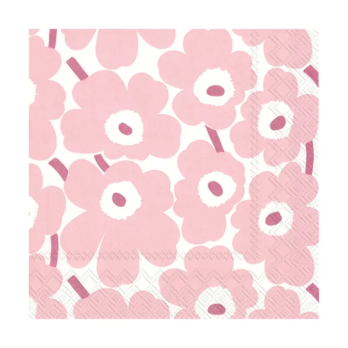 Serwetki Mini Unikko 20 szt, Jasnoróżowy Marimekko