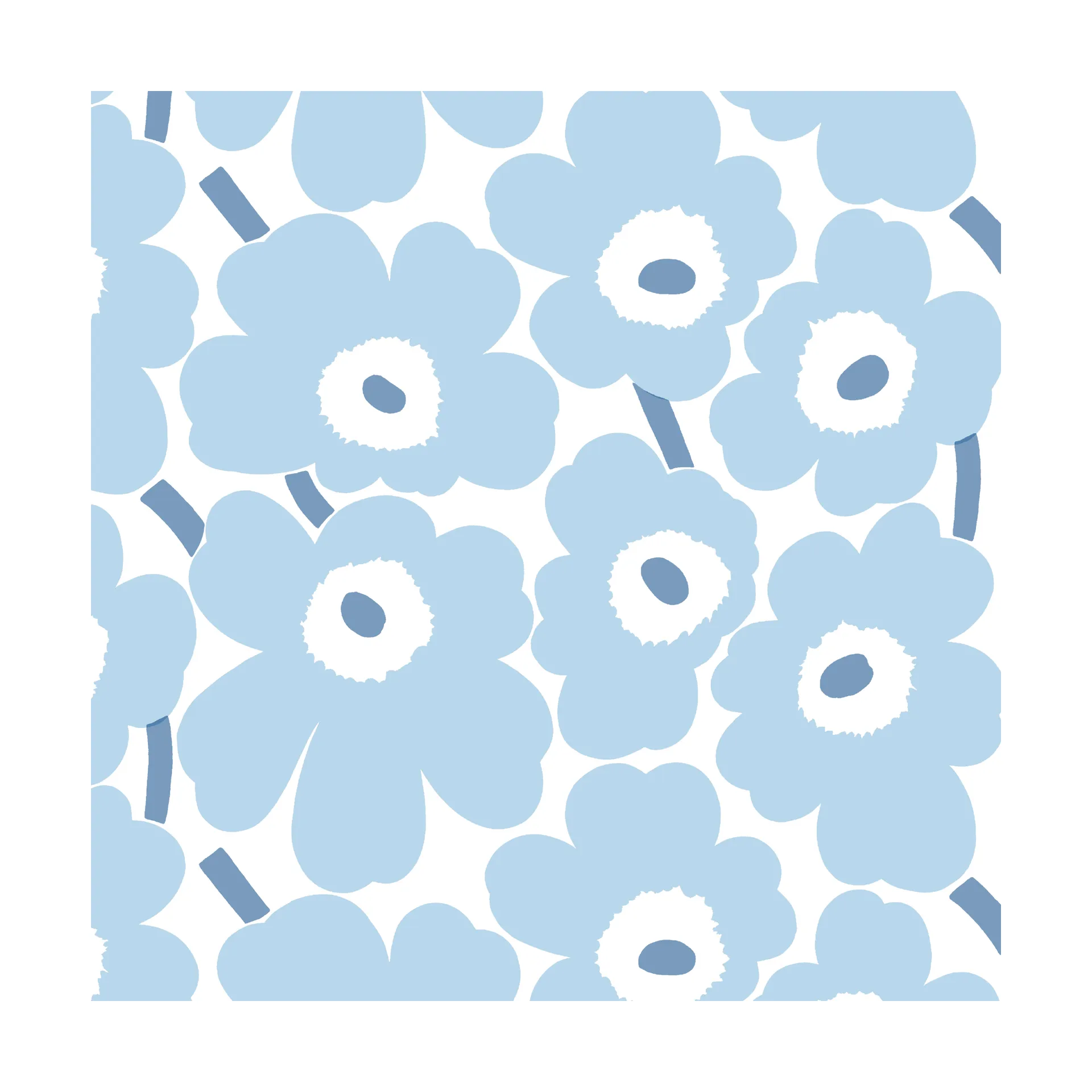 Serwetki Mini Unikko 20 szt, Light Blue-White Marimekko