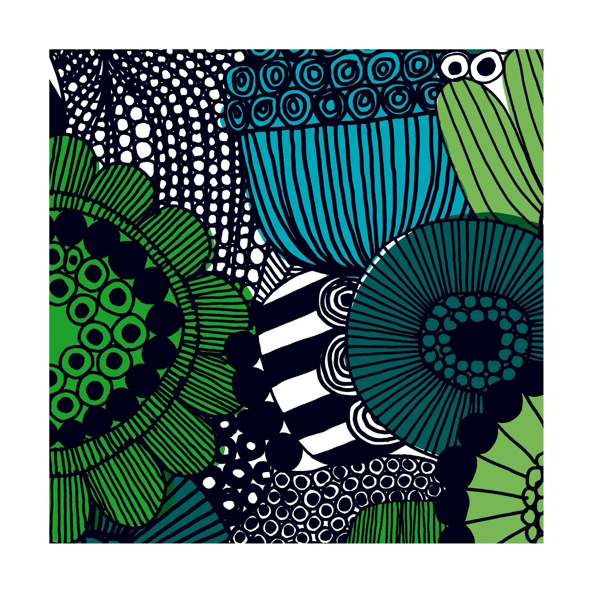 Serwetki Siirtolapuutarha 33x33 cm 20 szt., Blue-Green Marimekko
