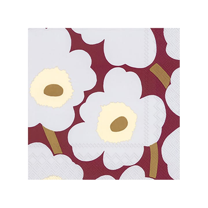 Serwetki Unikko 33x33 cm, 20 szt - Bordeaux (bordowe) - Marimekko