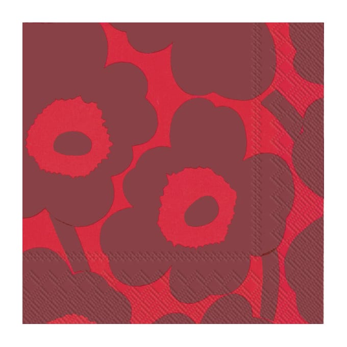 Serwetki Unikko 33x33 cm, 20 szt - Czerwono-czerwone - Marimekko