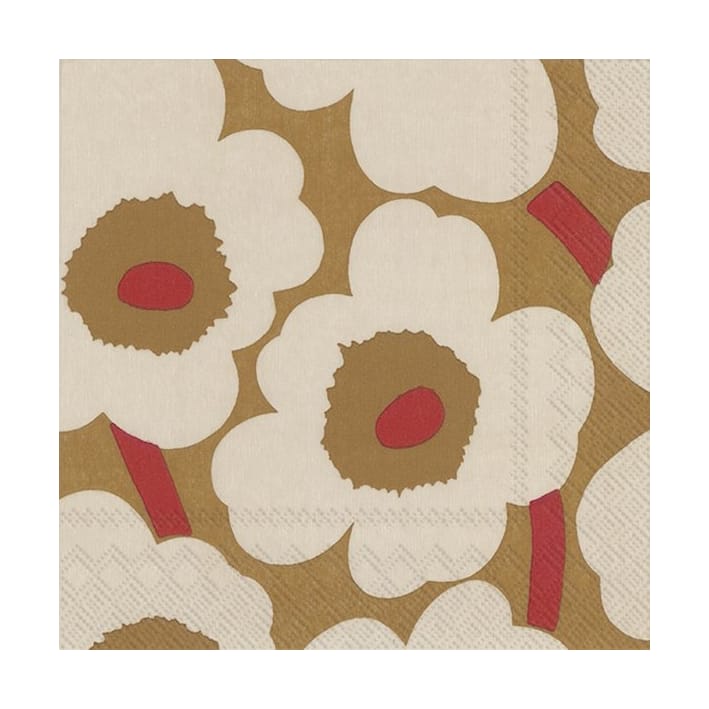 Serwetki Unikko 33x33 cm 20 szt - Dark cream-red - Marimekko