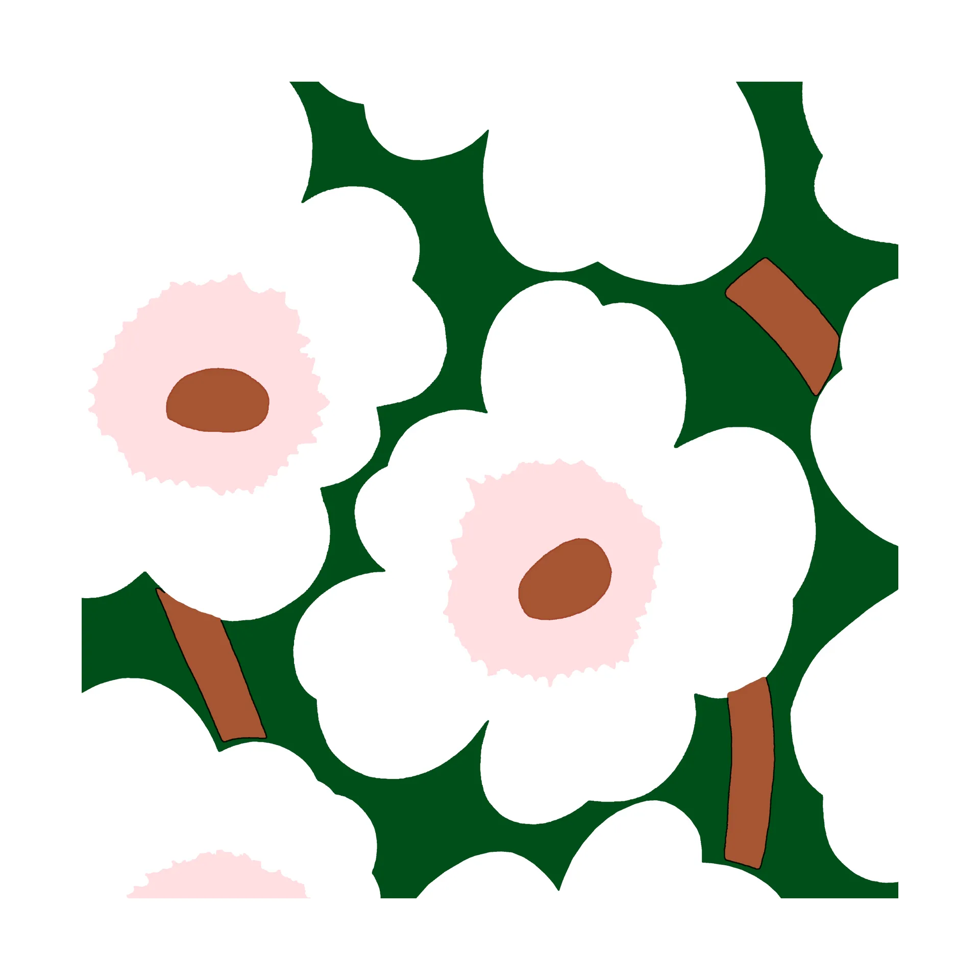 Serwetki Unikko 33x33 cm, 20 szt, Dark green Marimekko