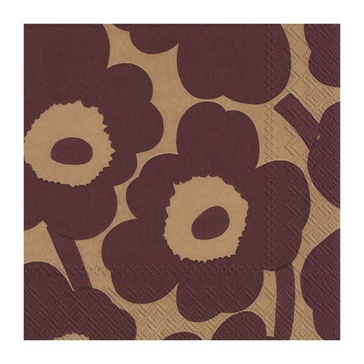 Serwetki Unikko 33x33 cm, 20 szt - Linen-bordeaux - Marimekko